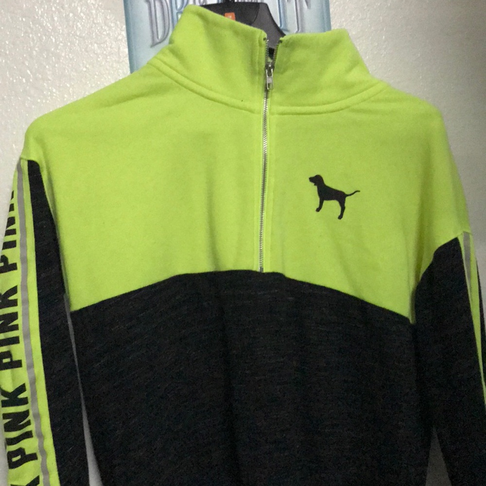 Neon green and space grey pink sweater